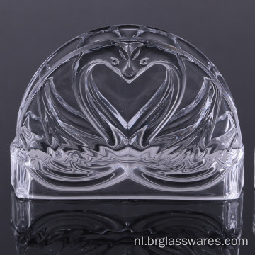 Unieke Double Swan Design Crystal Glass Servethouder